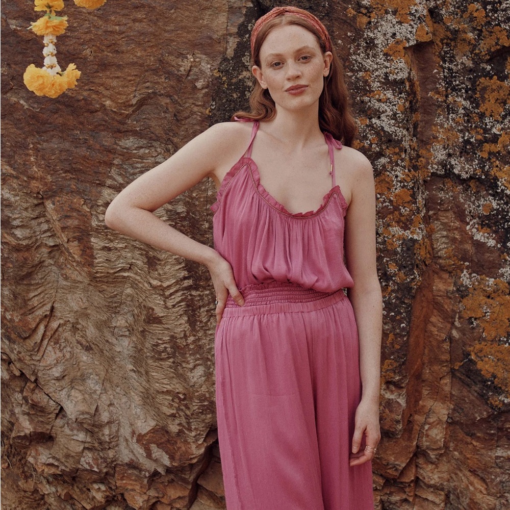 Louise Misha NWT legra top and olivia pant set S fuchsia pink
